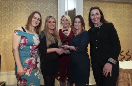 Hannah Burmanje, Heather Murphy, Grainne McGlade and Sian Gray from Spark with Sarah Clohessy from Wide Eye Media